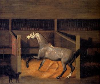 Francis Sartorius : A Dappled Grey In A Stall